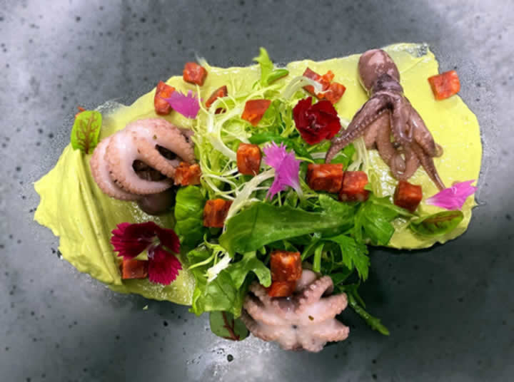Octopus salad at Inguru  restaurant