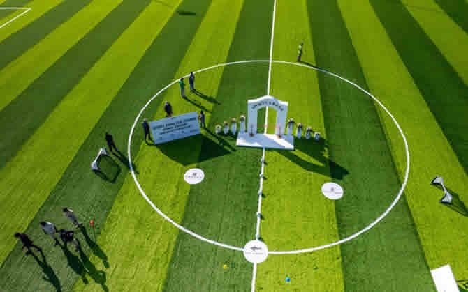New football field at the ritz carlton maldives