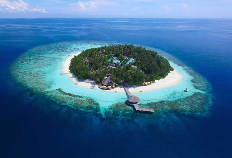 Dhawa Ihuru Maldives resort aerial
