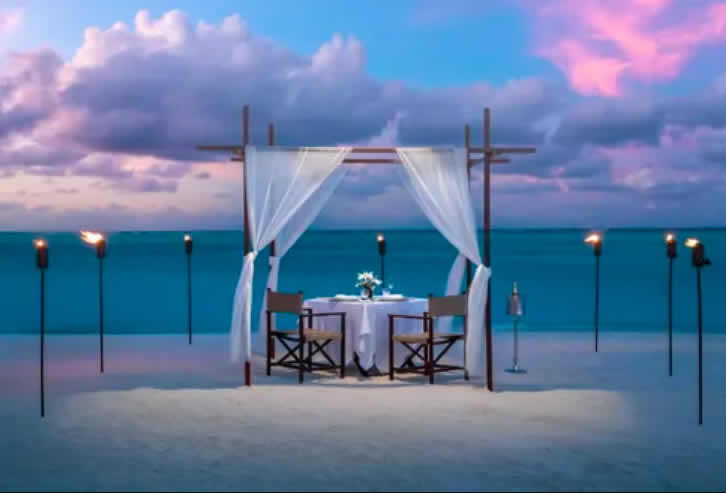 romantic beach dinner for two