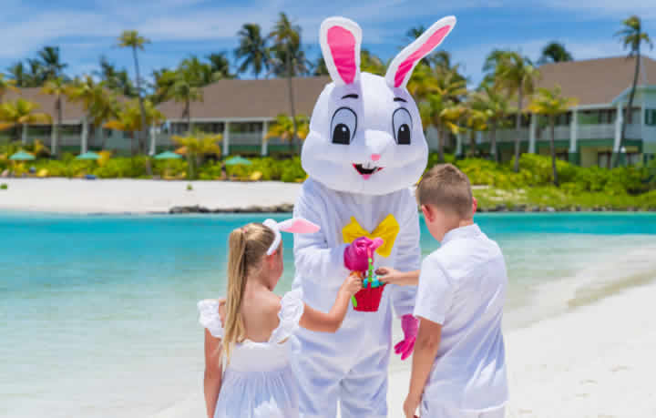 Easter Bunny Hop to playground at Hard Rock Hotel Maldives and SAii Lagoon Maldives
