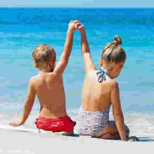 kids on the beach, maldives