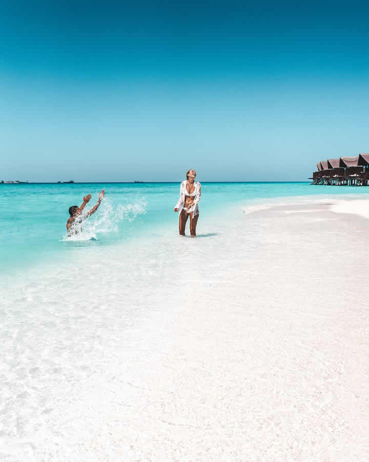 yoga on the beach in maldives