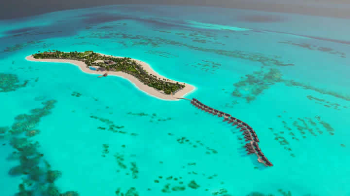 Joy Island Maldives resort aerial