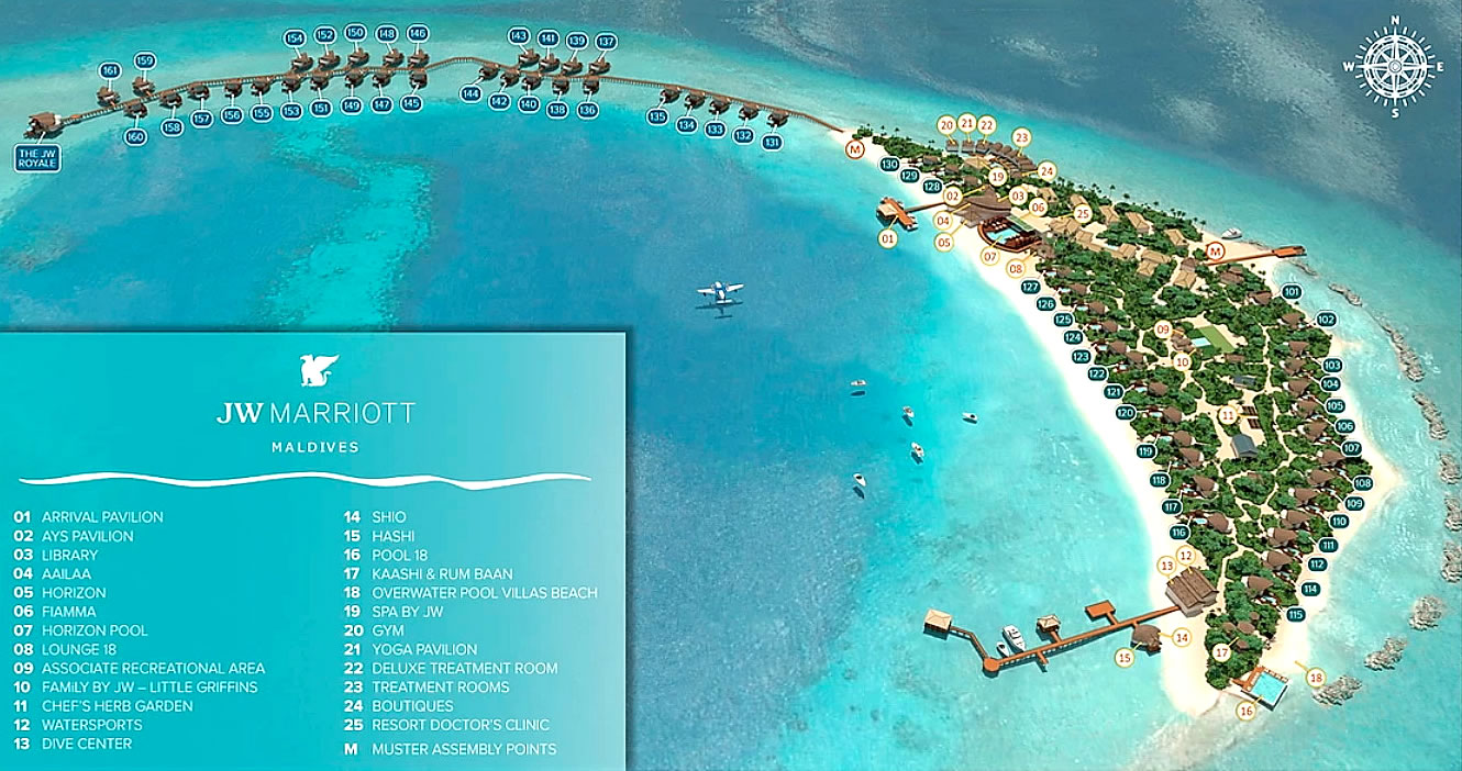 Emerald Maldives Resort Spa 5 схема острова