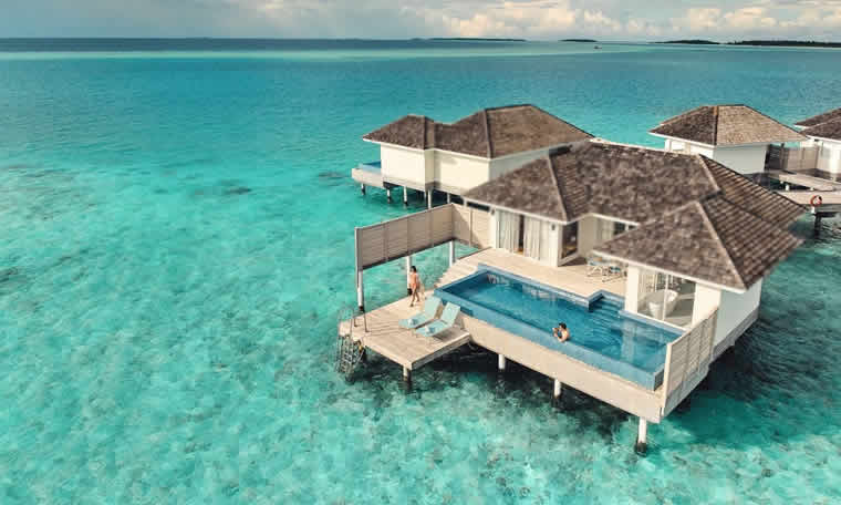 stylish water pool villa at Kandima Maldives