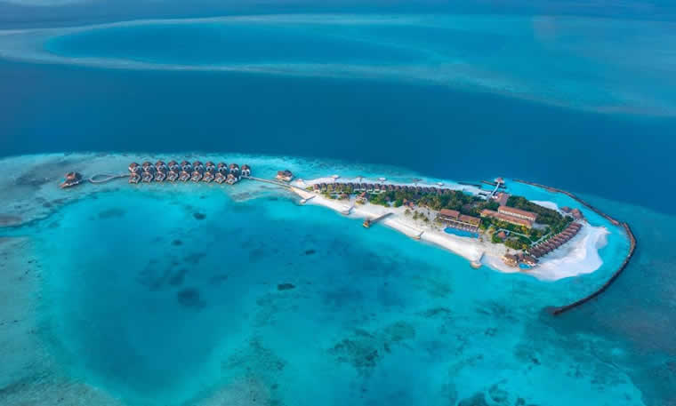 NOOE Maldives Kunaavashi resort aerial