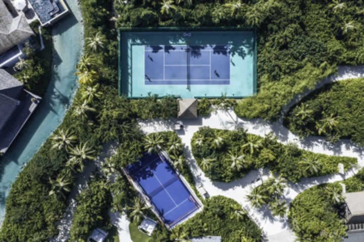 a beautiful tennis court in Maldives