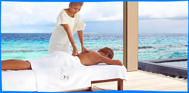Maldives Spas Guide - massage on the  beach with sea view