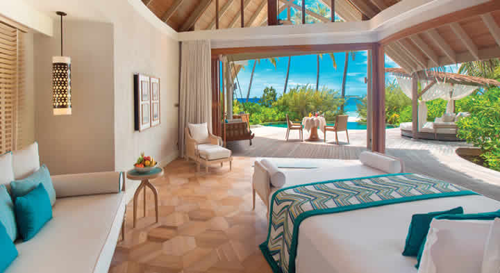 luxury beach house in indian ocean