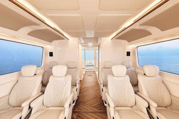The boat’s exquisite interior design