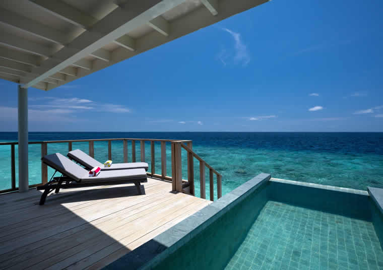 luxury water pool villa with view