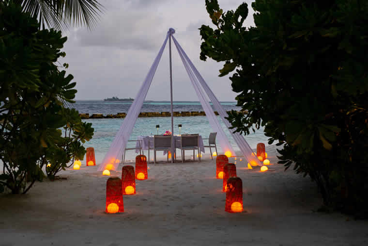 a hideaway teepee at Swing Beach in maldives