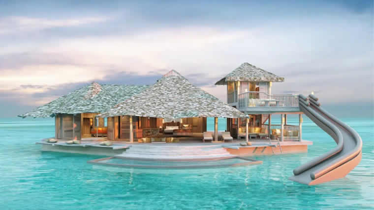 the Maldives’ first floating villa with slide