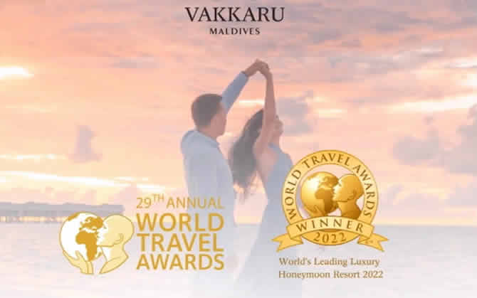Vakkaru Maldives is the World’s Leading Luxury Honeymoon Resort