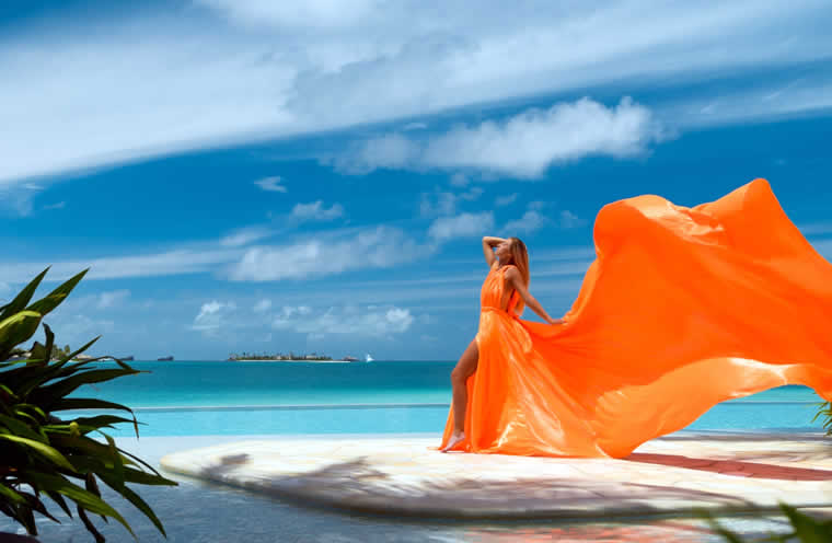 ‘Flying Dress’ photoshoot experience in Waldorf Astoria Maldives Ithaafushi