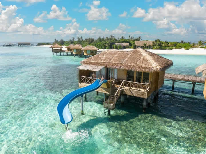 villa with slide in maldives